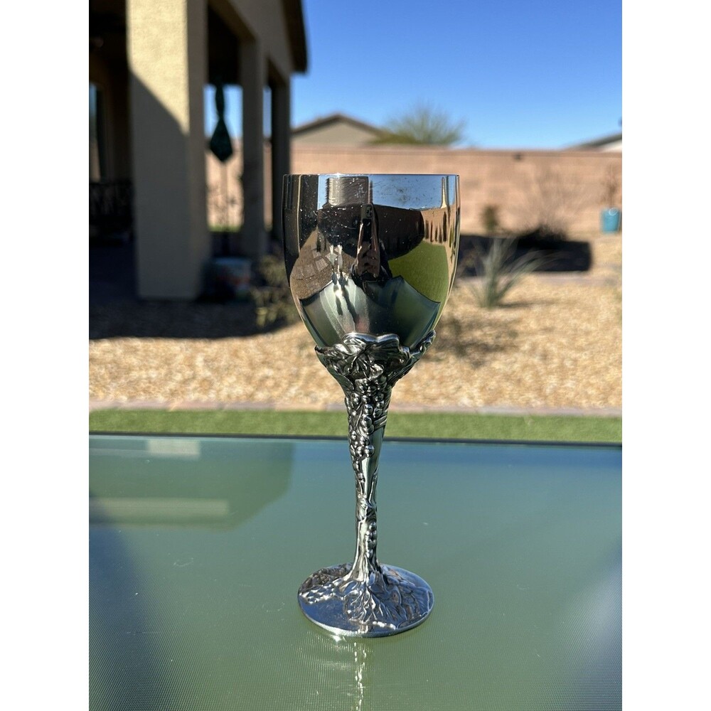 1 Vintage Godinger Silverplate Grape Leaf Vine Wine Goblets Replacement